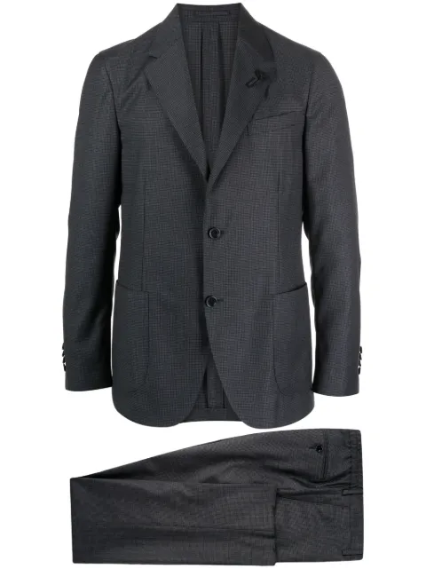Lardini checked peak-lapels single-breasted suit Grey IT149AEITEW61712