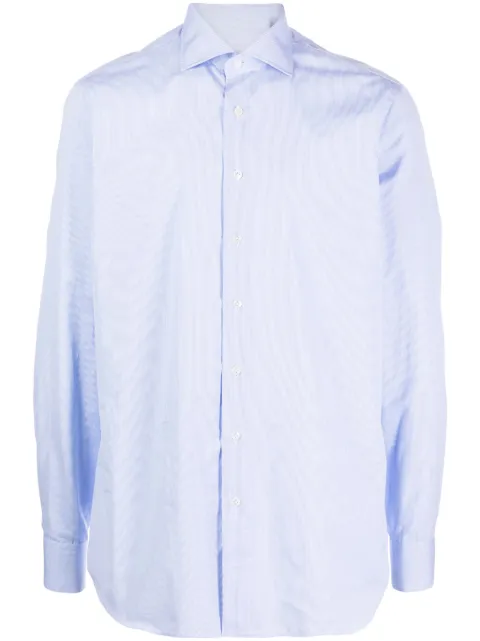 Lardini striped poplin cotton shirt Blue ITALVAROITC1701