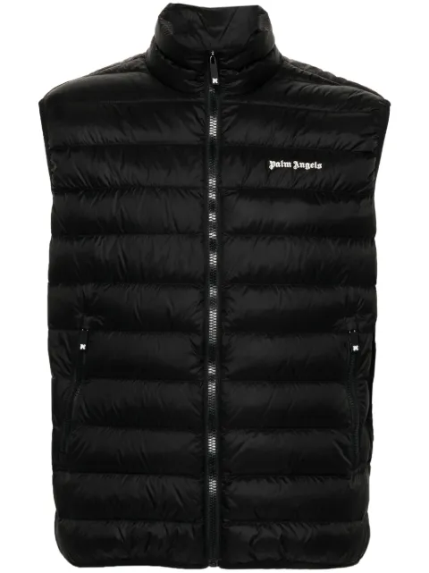 Palm Angels logo-print padded gilet Black PMEX009S24FAB0011003
