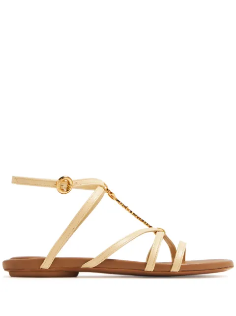 Jacquemus Les sandales Pralu leather sandals Neutrals 241FO0824303120