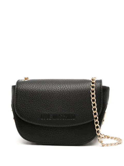 Love Moschino logo-lettering grained crossbody bag Black JC4102PP1ILT0000