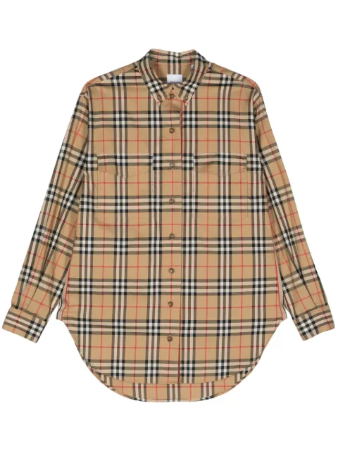 Burberry Vintage Check-pattern cotton shirt Brown 8083146