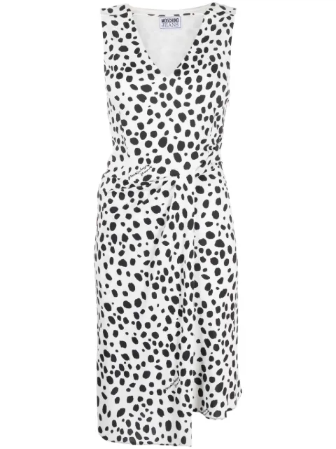 MOSCHINO JEANS polka dot-print gathered dress White A04563774