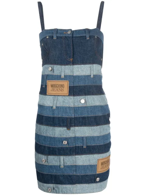 MOSCHINO JEANS patchwork-design denim minidress Blue A04023735
