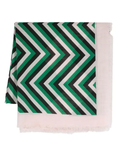 Ferragamo Pre-Owned zigzag-print silk scarf Black HOLAFERG005A