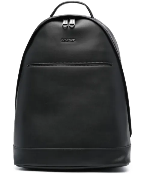 Calvin Klein logo-plaque leather backpack Black K50K511212