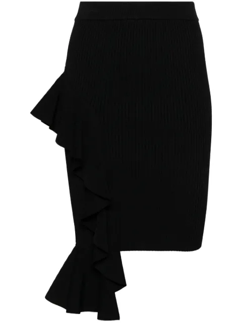 MOSCHINO JEANS ruffled detailing skirt Black A01843703