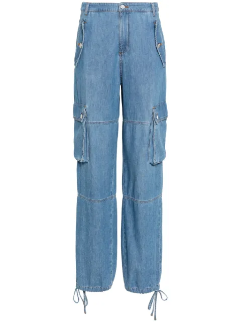 MOSCHINO JEANS drawstring-hem cotton cargo jeans Blue A03043740