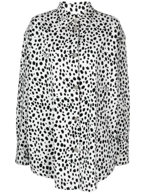 MOSCHINO JEANS dalmatian-print shirt jacket Black A05113773
