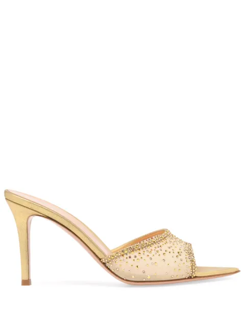 Gianvito Rossi Rania 85mm crystal-embellished mules Neutrals G1504085RICBOR