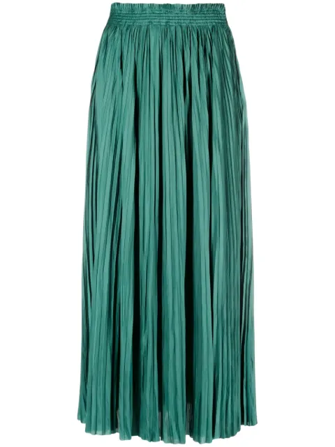 Ulla Johnson pleated satin midi skirt Green PS240320