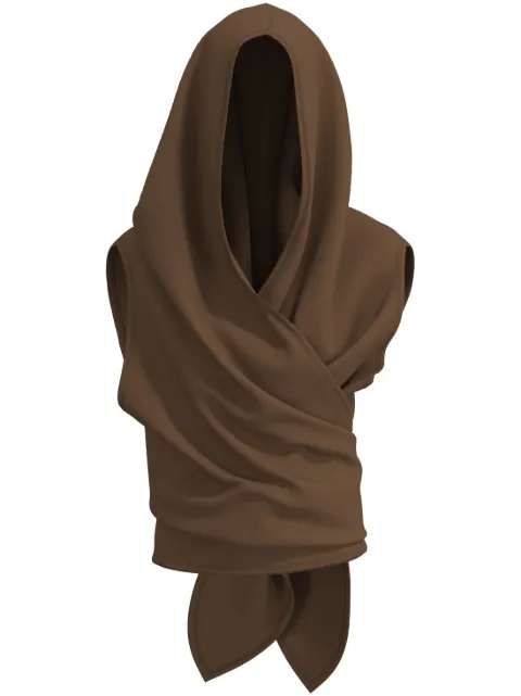 Maccapani hooded wraparound top Brown 24EM2M0T050