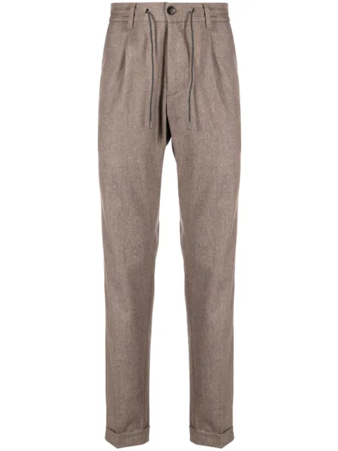 Luciano Barbera elasticated-waist tapered-leg trousers Brown 11461118085