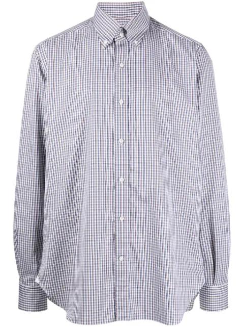 Luciano Barbera check-print cotton shirt White 15542072807