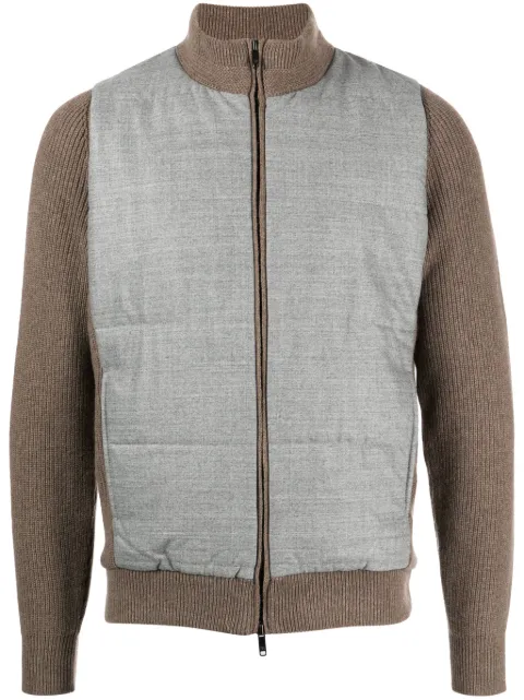 Luciano Barbera panelled ribbed-knit jacket Grey 199L9151147