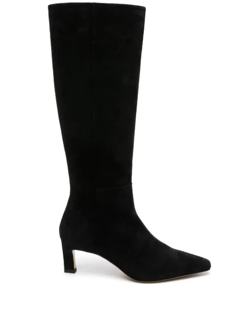 Scarosso Kira 50mm suede boots Black KIRABOOTBLASUED