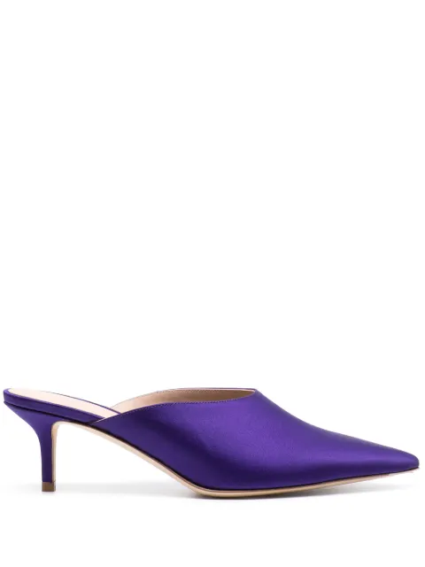 Scarosso Laura 60mm satin mules Purple LAURAMULE