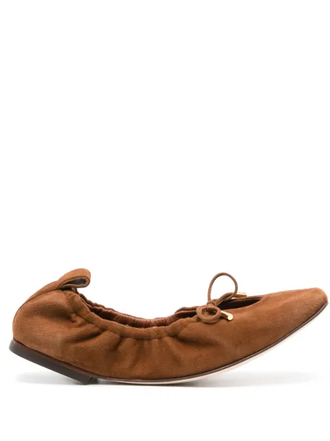 Scarosso Margot suede ballerina shoes Brown MARGOTBALLTANSUED