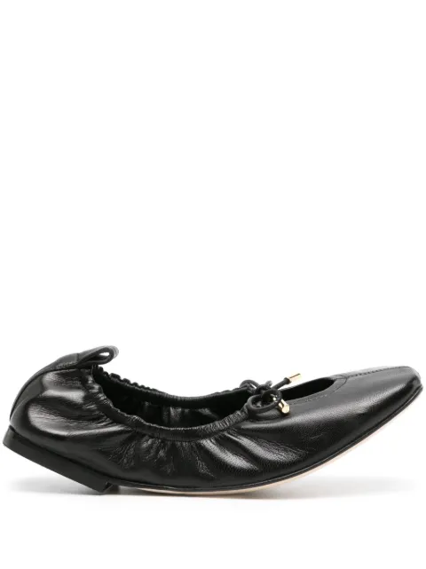 Scarosso Margot leather ballerina shoes Black MARGOTBALLBLACALF
