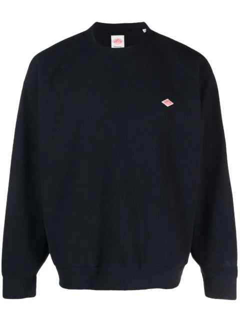 Danton logo-patch fleece sweatshirt Blue DTC0268