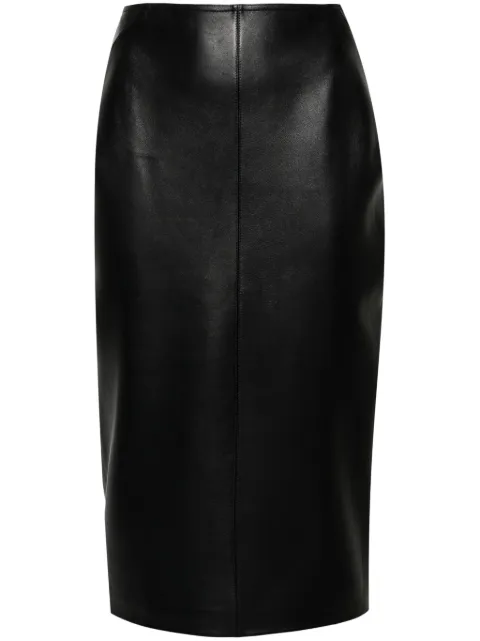 Alaïa leather midi skirt Black AA9J05065C120