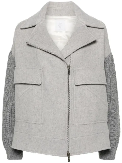 Eleventy contrast-sleeve jacket Grey H80CAPH09TES0H136