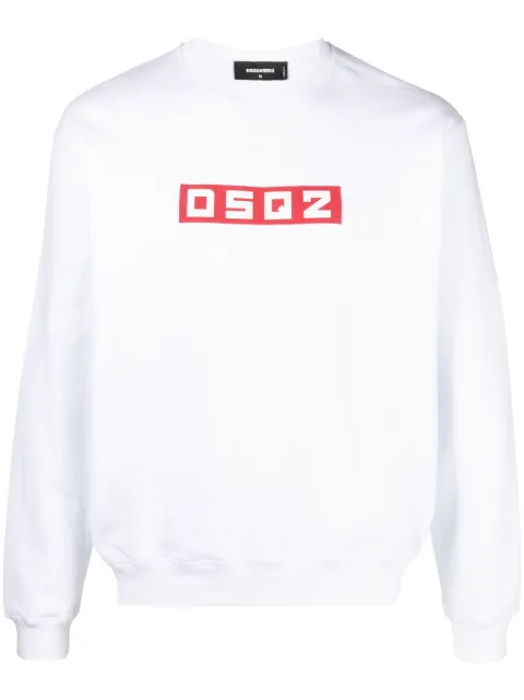DSQUARED2 logo-appliqué cotton sweatshirt White S74GU0760S25551