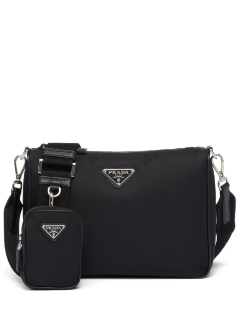 Prada Re-Nylon logo-plaque shoulder bag Black 2VH113VXOP2DMH