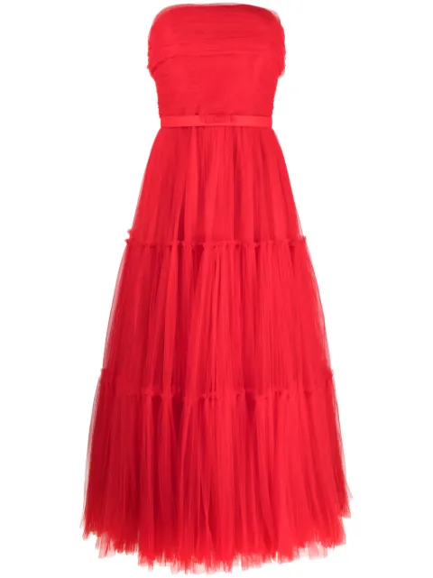 Ana Radu off-shoulder fluted maxi dress Red 34638