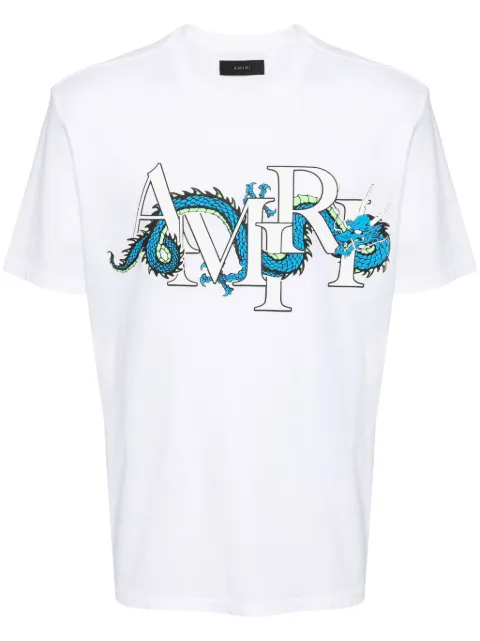 AMIRI dragon-print cotton T-shirt White AMJYTE1004100