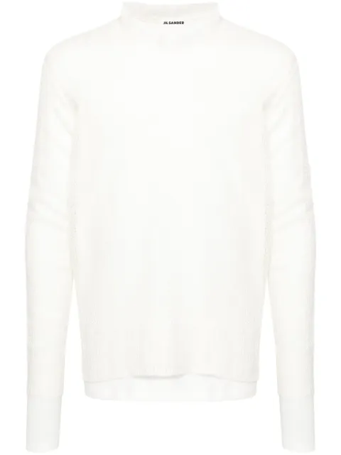 Jil Sander logo intarsia-knit cotton jumper White J22FV0104JTN241