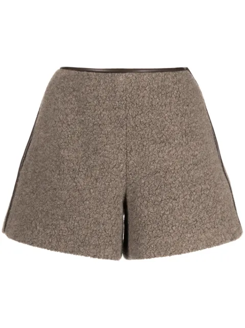 GOODIOUS shearling wool-blend shorts Brown GDF23P08