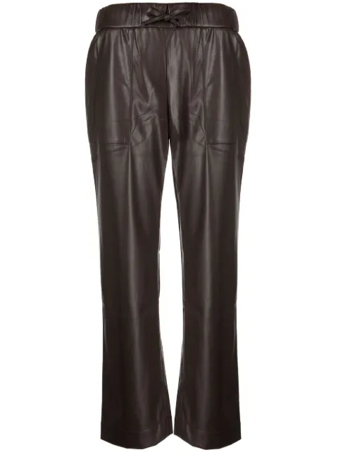 GOODIOUS cropped faux leather trousers Blue GDF23P01