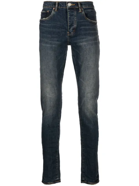 Purple Brand P001 low-rise slim-leg jeans Blue P001STDK