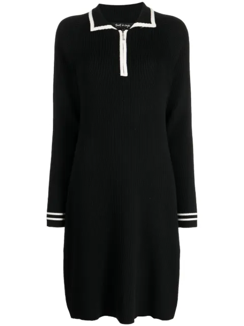 tout a coup stripe-trim polo dress Black S347AW3