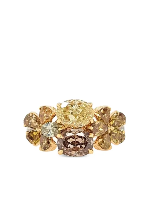 HYT Jewelry 18kt white gold diamond cocktail ring Gold R1092HR