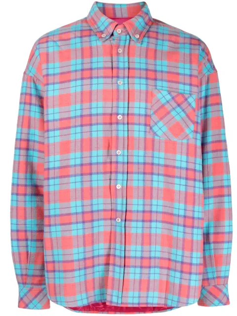 MEMBERS OF THE RAGE plaid-check padded shirt Blue MTFW23SR04390835