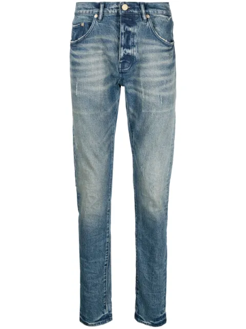 Purple Brand P001 low-rise slim-leg jeans Blue P001WBMD