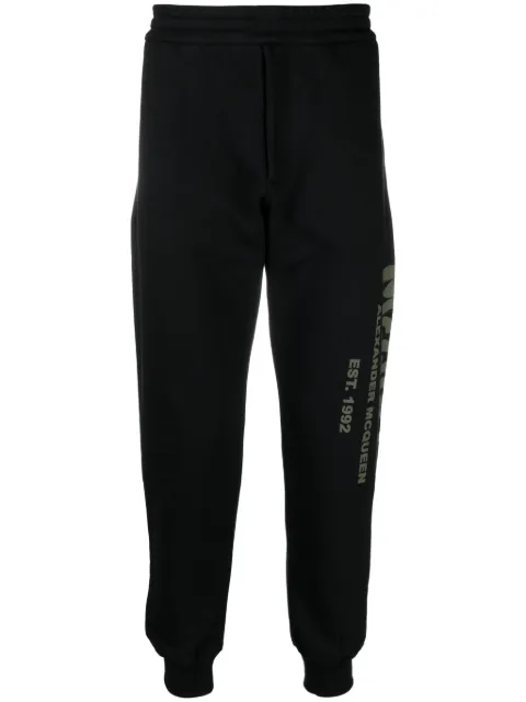 Alexander McQueen Graffiti cotton track pants Black 688714QTAAB