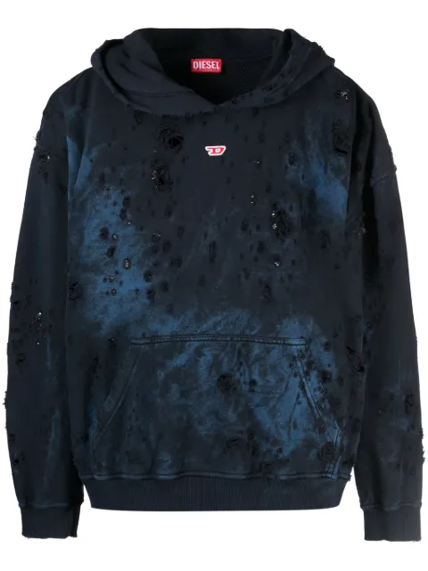 Diesel S-Boxt distressed hoodie Blue A132990AJBZ