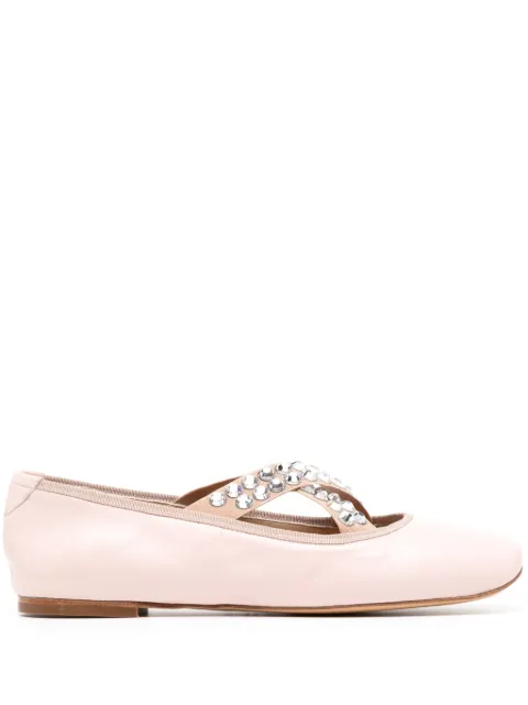 Casadei crystal-embellished ballerina shoes Pink 1A259X0101C2367