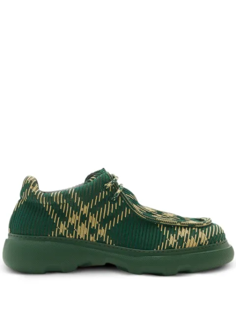 Burberry EKD check-print derby shoes Green 8080037