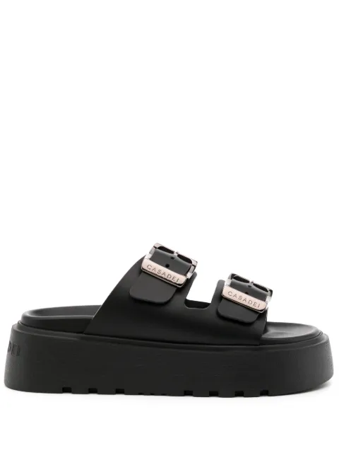 Casadei Florence double-strap chunky-sole sandals Black 2M393X040NC2444