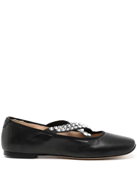 Casadei crystal-embellished ballerina shoes Black 1A259X0101C2367