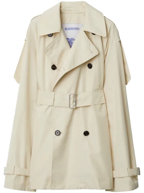 Burberry short silk trench coat Neutrals 8083853