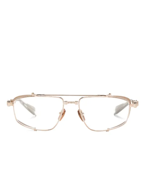 Balmain Eyewear two-tone pilot-frame glasses Gold BPX142C56