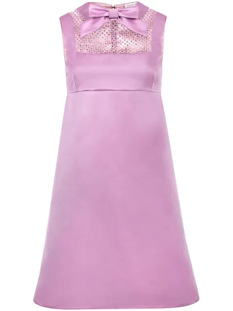 Nina Ricci bow-detail satin-finish minidress Pink 24PCRO022PL0450U2759