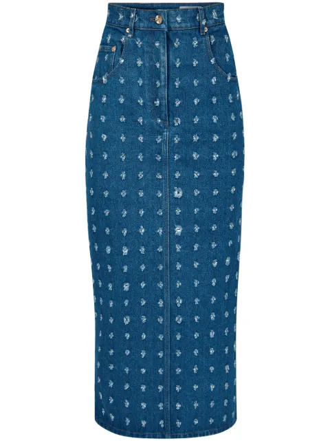 Nina Ricci distressed denim skirt Blue 24PDJU024CO1065U4495
