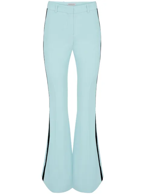 Nina Ricci velvet-trim flared trousers Blue 24PCPA018AC0123U4492