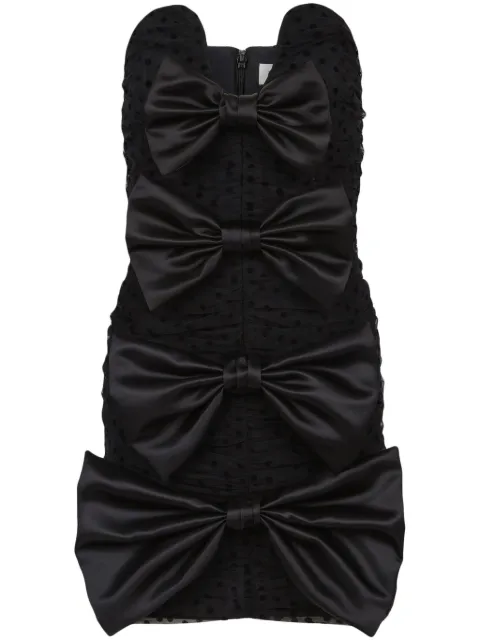 Nina Ricci bow-detail bustier minidress Black 24PCRO024PA0485U9000